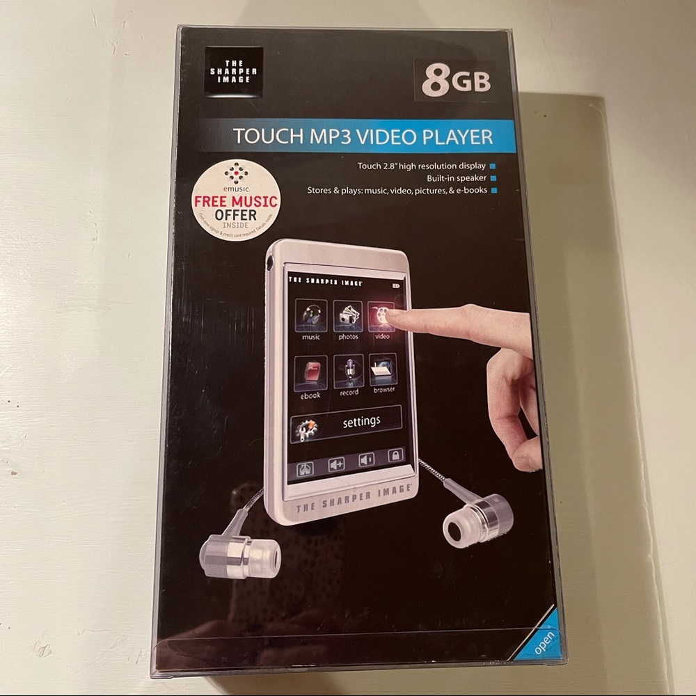 SHARPER IMAGE Touch MP3 Video Player 8 GB -Brand new